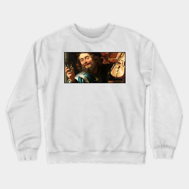 The Merry Fiddler by Gerard van Honthorst Crewneck Sweatshirt by academic-art